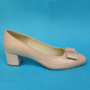 Pantofi bej dama casual-eleganti din piele naturala cod P365