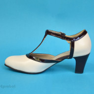 Pantofi dama albi eleganti din piele naturala cod P361