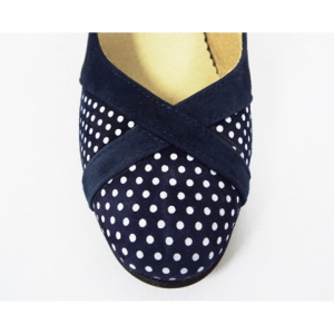 Pantofi dama bleumarin eleganti din piele naturala cu toc de 9 cm cod P330