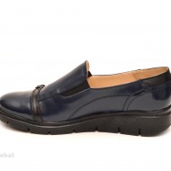 Pantofi dama bleumarin sport-casual din piele naturala cu elastic cod P102