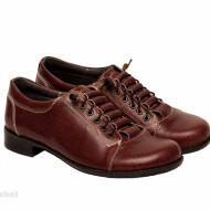 Pantofi dama grena cu siret elastic din piele naturala cod P181GR