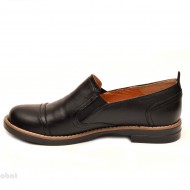 Pantofi dama negri casual-eleganti din piele naturala cu elastic cod P104