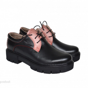 Pantofi dama negri lucrati manual din piele naturala cod P200