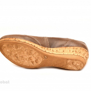 Pantofi dama piele naturala maro cu platforma cod P109