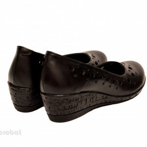Pantofi dama piele naturala negri cu platforma cod P189