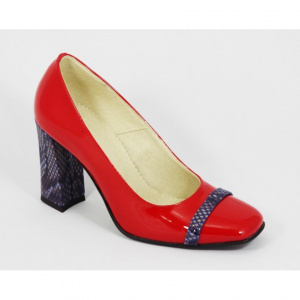 Pantofi dama rosii lacuiti din piele naturala cod P336