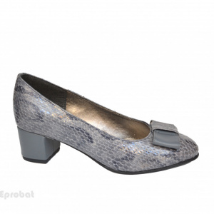 Pantofi gri dama eleganti din piele naturala cod P396