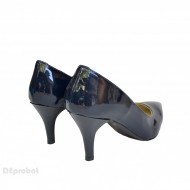 Pantofi stiletto bleumarin lacuiti dama eleganti din piele naturala cod P332BLM
