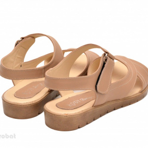 Sandale dama piele naturala bej cu talpa joasa cod S46