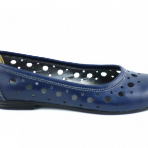 Balerini de vara dama bleumarin din piele naturala cod B28