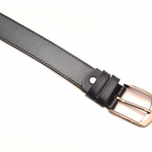 Curea piele naturala eleganta bleumarin cu cusatura (latime 3,7 cm) - Curea bleumarin piele C42BL