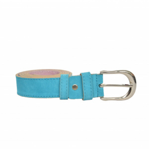 Curea piele naturala intoarsa bleu (latime 3,3 cm) - Made in Romania C139