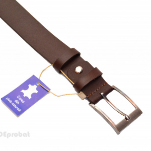 Curea piele naturala maro (latime 3,5 cm) - Curea maro piele naturala C123