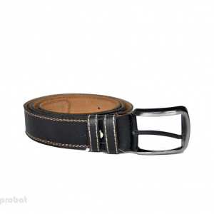 Curea piele naturala Neagra cu cusaturi (latime 3,7 cm) - cod C145