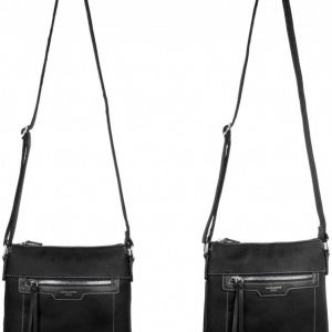 Geanta unisex 6101-2BLACK - 25 x 24 cm - Borseta neagra David Jones