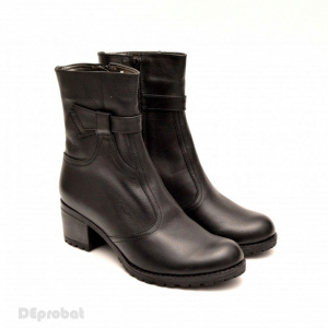 Ghete dama casual-elegante negre din piele naturala cod G20