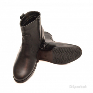 Ghete dama casual-elegante negre din piele naturala cu fermoar cod G22
