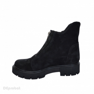 Ghete dama pentru primavara si toamna din piele naturala velur negru cod G51