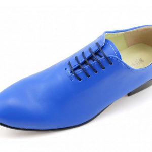 Pantofi barbatesti albastri piele naturala casual-eleganti cod P65A - Editie de LUX