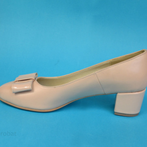 Pantofi bej dama casual-eleganti din piele naturala cod P365