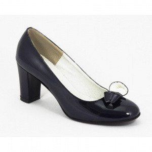 Pantofi dama bleumarin lacuiti din piele naturala cod P333