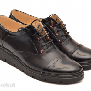 Pantofi dama negri casual-eleganti din piele naturala cod P32