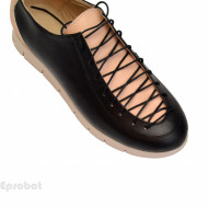 Pantofi dama negri cu bej din piele naturala cod P198