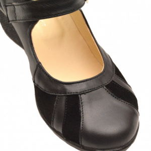 Pantofi dama negri din piele naturala cu platforma cod P40N - Made in Romania