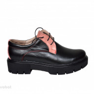 Pantofi dama negri lucrati manual din piele naturala cod P200