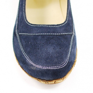 Pantofi dama piele naturala bleumarin velur cu platforma cod P87BLVEL - Made in Romania