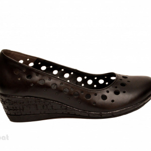 Pantofi dama piele naturala negri cu platforma cod P189