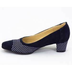 Pantofi eleganti dama bleumarin din piele naturala velur cod P321