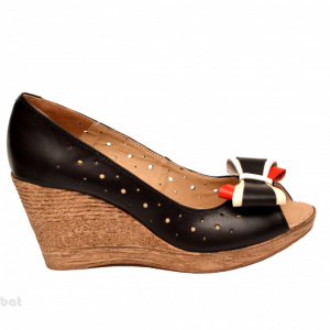 Pantofi negri dama eleganti - casual din piele naturala cod P193