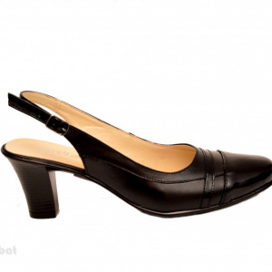 Pantofi negri dama eleganti lucrati manual piele naturala cod P148