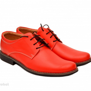 Pantofi rosii barbati piele naturala casual-office - cod P96
