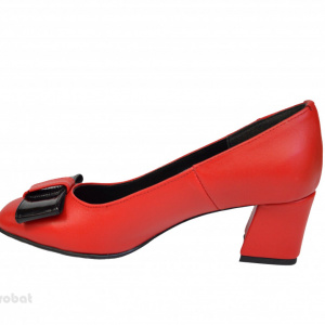 Pantofi rosii dama eleganti din piele naturala cod P380
