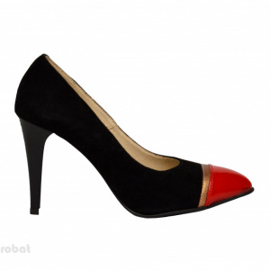 Pantofi stiletto dama eleganti din piele naturala velur cod P341