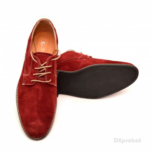 Pantofi visinii barbati piele naturala velur casual-office - cod P119