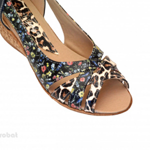 Sandale dama multicolore cu platforma din piele naturala cod S61