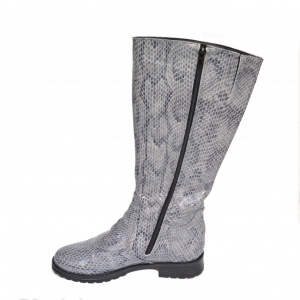 Cizme dama gri din piele naturala cod G350