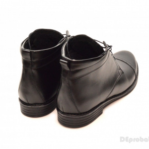 Ghete barbati piele naturala Negre casual-elegante cu siret cod G12CN