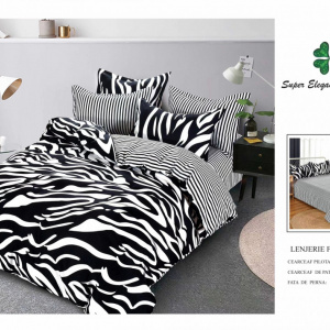Lenjerie de pat din bumbac satinat Finet - Produs romanesc, calitate inalta - cod LJ660