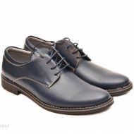 Pantofi barbati piele naturala bleumarin cu siret cod P69BL - LICHIDARE STOC 38, 39