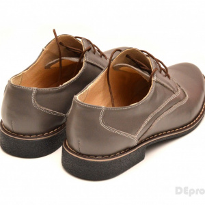 Pantofi barbati piele naturala Gri casual-eleganti cu siret cod P52