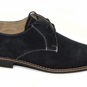 Pantofi barbati piele naturala velur negri casual-eleganti cu siret cod P25N