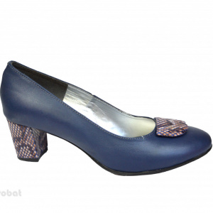 Pantofi bleumarin dama eleganti din piele naturala cod P383