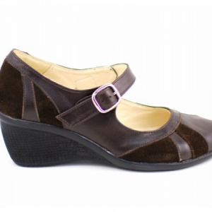 Pantofi dama maro din piele naturala cu platforma cod P40M - Made in Romania
