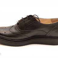Pantofi dama negri casual-eleganti din piele naturala Oxford Black cod P60