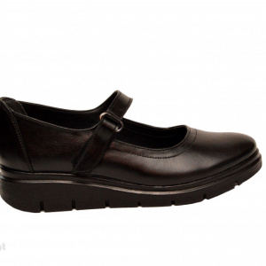 Pantofi dama negri cu bareta din piele naturala cod P179