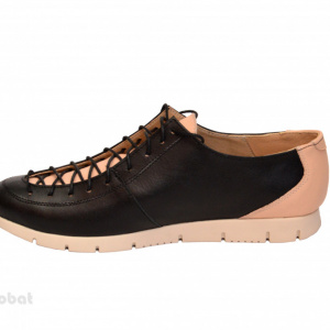 Pantofi dama negri cu bej din piele naturala cod P198
